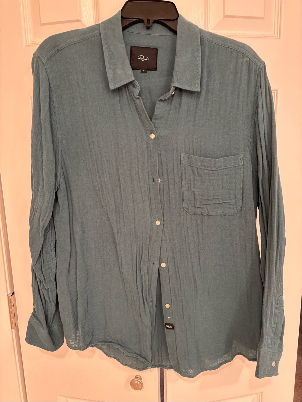 Rails Women’s Ellis Long-Sleeve Button-Up Gauze Shirt in Teal
